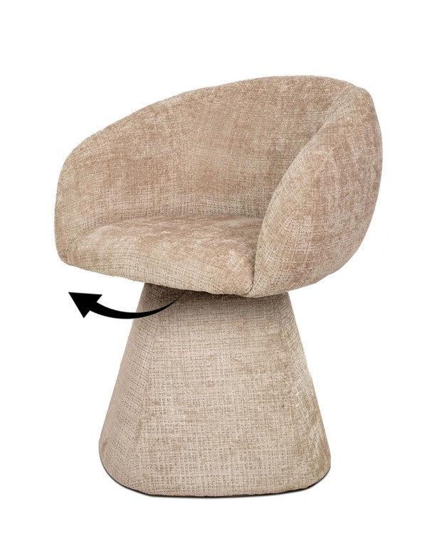 krzesło Pedra, krzesło obrotowe, krzesło beżowe, krzesło tapicerowane, krzesło designerskie, krzesło nowoczesne, krzesło komfortowe, krzesło do salonu