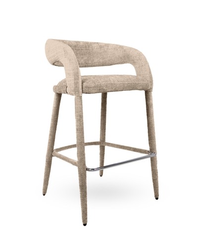 hoker Iris, hoker beżowy, hoker tapicerowany, hoker nowoczesny, hoker designerski, hoker z podłokietnikami, hoker do wyspy kuchennej, hoker do jadalni, hoker glamour
