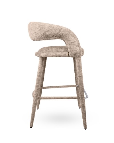 hoker Iris, hoker beżowy, hoker tapicerowany, hoker nowoczesny, hoker designerski, hoker z podłokietnikami, hoker do wyspy kuchennej, hoker do jadalni, hoker glamour