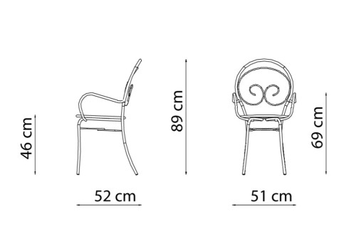 krzesło Mimmo, krzesło Vermobil, krzesło włoskie, włoski design, krzesło metalowe, krzesło ogrodowe, krzesło tarasowe, krzesło sztaplowane, krzesło do ogródka restauracyjnego