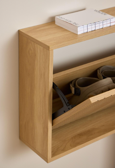 szafka na buty Albany, szafka na buty Actona, szafka na buty dąb, szafka na buty do przedpokoju, nowoczesna szafka na buty, szafka na buty w stylu skandynawskim, szafka na buty lamele