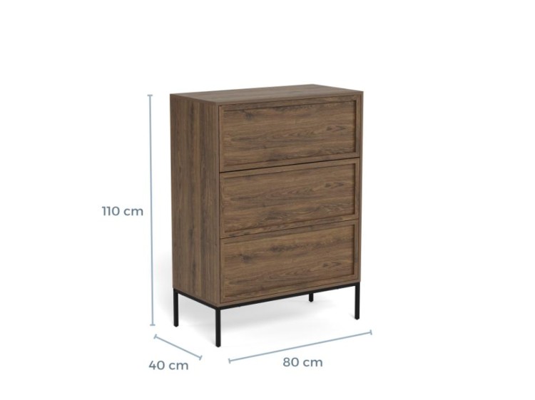 komoda Palmdale, komoda Actona, komoda imitacja dębu, komoda do salonu, komoda do sypialni, komoda w stylu boho, minimalistyczna komoda