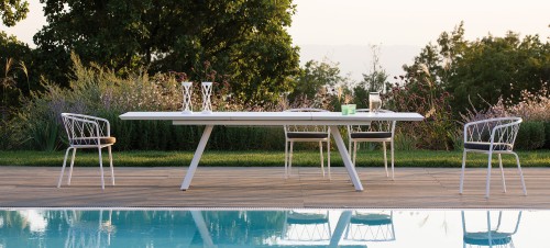 stół Daisy, stół Vermobil, stół outdoorowy, stół stalowy, stół tarasowy, stół odporny na warunki atmosferyczne, stół ogrodowy