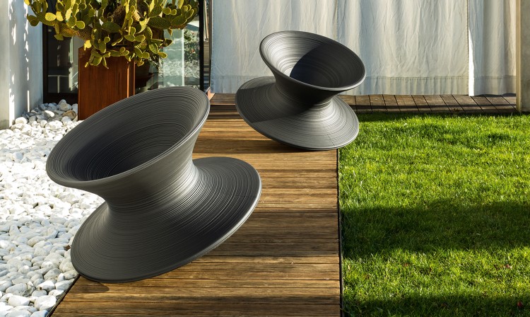 fotel Spun, fotel obrotowy, fotel z tworzywa, fotel outdoorowy, fotel odporny na warunki atmosferyczne