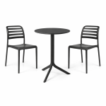 Zestaw stół Spritz + 2 krzesła Costa anthracite - Nardi
