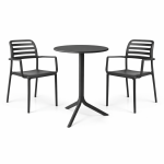 Zestaw stół Spritz + 2 krzesła Costa Arm anthracite - Nardi