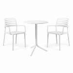 Zestaw stół Spritz + 2 krzesła Costa Arm bianco - Nardi
