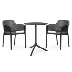 Zestaw stół Spritz + 2 krzesła Net anthracite - Nardi