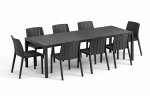 Zestaw stół Rio 210 + 8 krzeseł Tiberina anthracite - Nardi