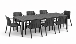 Zestaw stół Rio 210 + 8 krzeseł Tiberina Arm anthracite - Nardi