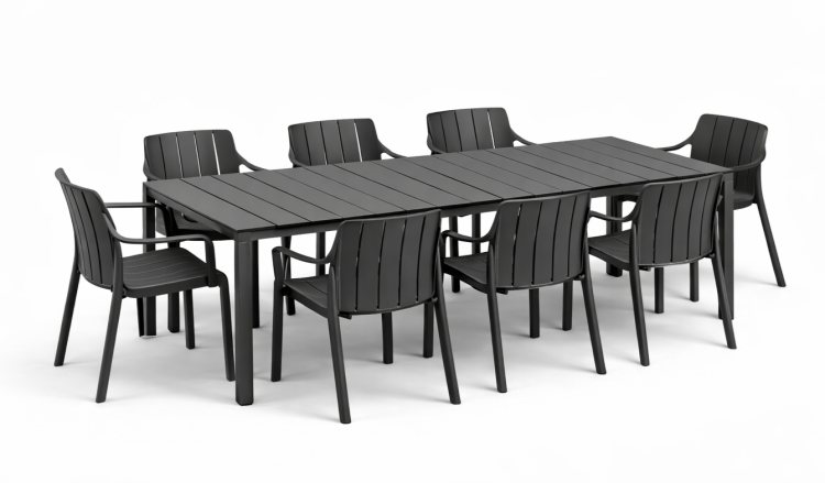 stół Rio, stół rozkładany, krzesło Tiberina, zestaw Rio i Tiberina, zestaw mebli ogrodowych, zestaw mebli tarasowych, meble outdoorowe, meble ogrodowe