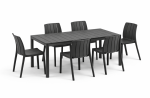 Zestaw stół Tevere 147 + 6 krzeseł Tiberina anthracite - Nardi