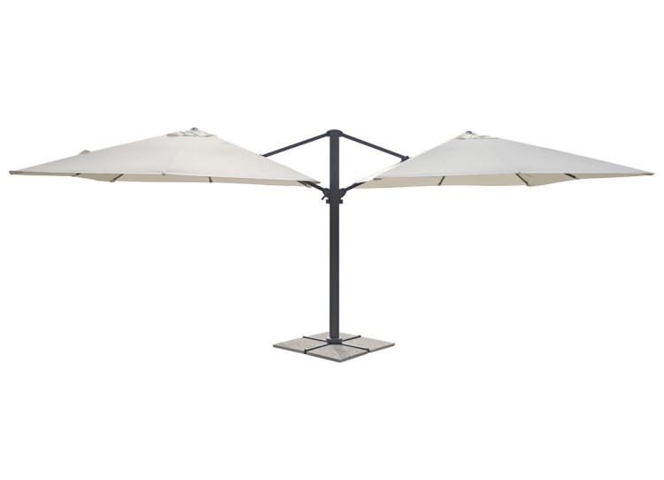 parasol Doppio, parasol Greenwood, parasol ogrodowy, parasol aluminiowy, parasol rozkładany, podwójny parasol, parasol do restauracji