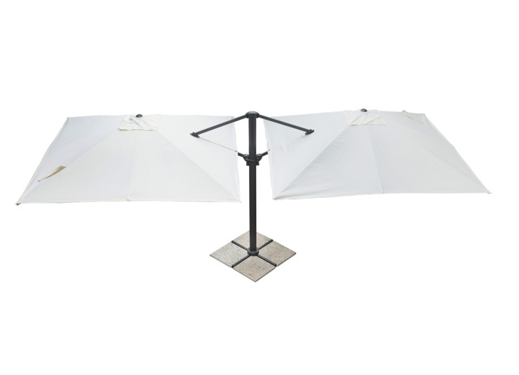 parasol Doppio, parasol Greenwood, parasol ogrodowy, parasol aluminiowy, parasol rozkładany, podwójny parasol, parasol do restauracji