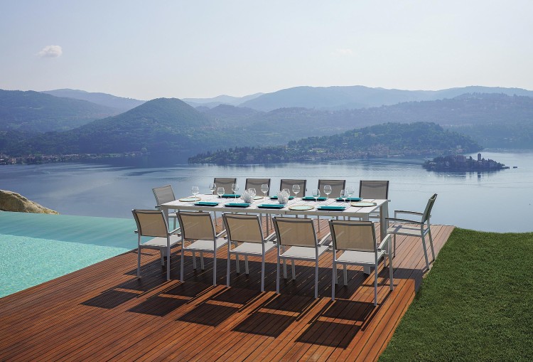 stół Anzio, stół Greenwood, stół rozkładany, stół aluminiowy, stół tarasowy, stół ogrodowy, stół odporny na warunki atmosferyczne