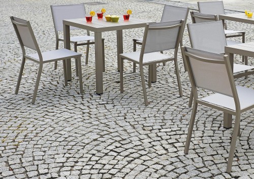 krzesło Elba, krzesło aluminiowe, krzesło sztaplowane, krzesło outdoorowe, krzesło na taras, meble ogrodowe