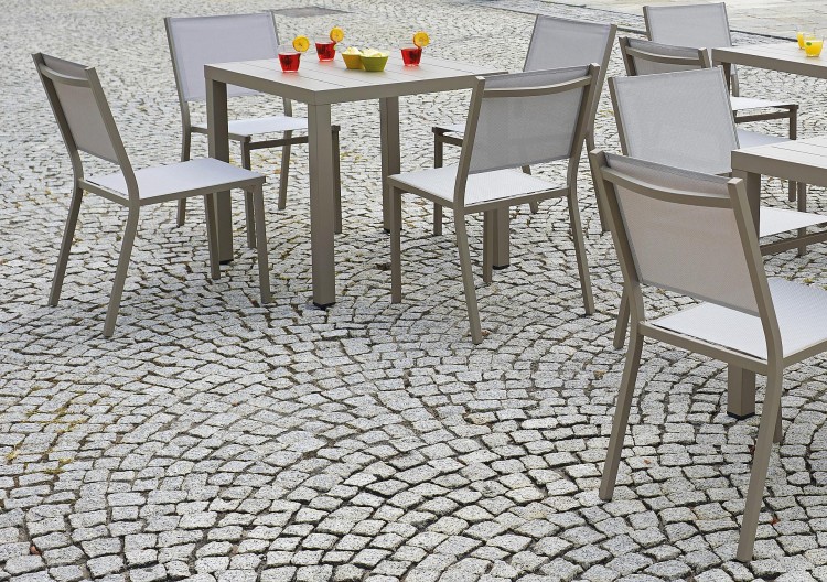 krzesło Elba, krzesło aluminiowe, krzesło sztaplowane, krzesło outdoorowe, krzesło na taras, meble ogrodowe
