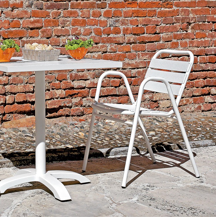 krzesło Calipso, krzesło aluminiowe, krzesło sztaplowane, krzesło outdoorowe, krzesło na taras, meble ogrodowe
