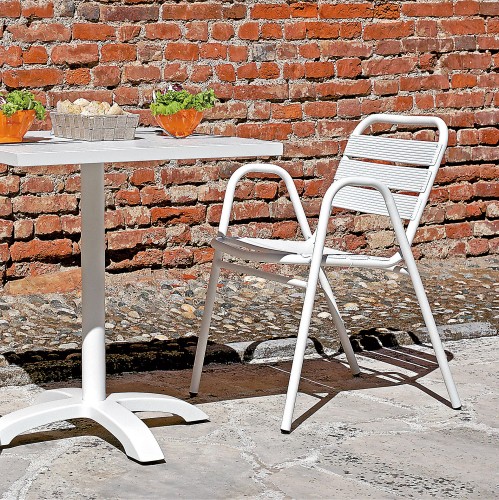 krzesło Calipso, krzesło aluminiowe, krzesło sztaplowane, krzesło outdoorowe, krzesło na taras, meble ogrodowe
