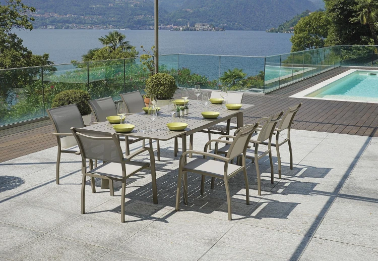 krzesło Viareggio, krzesło aluminiowe, krzesło sztaplowane, krzesło outdoorowe, krzesło na taras, meble ogrodowe