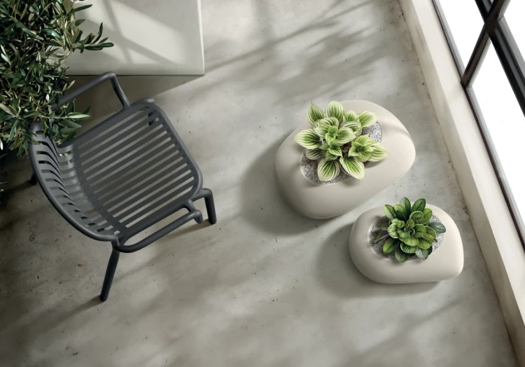 donica Yeke, donica Ethick, donica z tworzywa, donica outdoorowa, donica imitacja kamienia, donica na taras