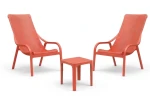 Zestaw stolik kawowy Net 40 + 2 fotele Net Lounge corallo - Nardi