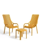 Zestaw stolik kawowy Net 40 + 2 fotele Net Lounge senape - Nardi