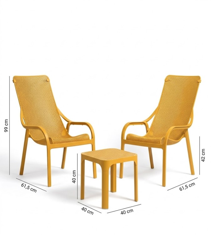 zestaw Net, fotel Net Lounge, stolik kawowy Net, meble Nardi, meble ogrodowe, meble tarasowe