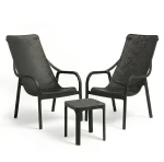 Zestaw stolik kawowy Net 40 + 2 fotele Net Lounge anthracite - Nardi