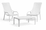 Zestaw stolik kawowy Net + 2 fotele Net Lounge bianco - Nardi