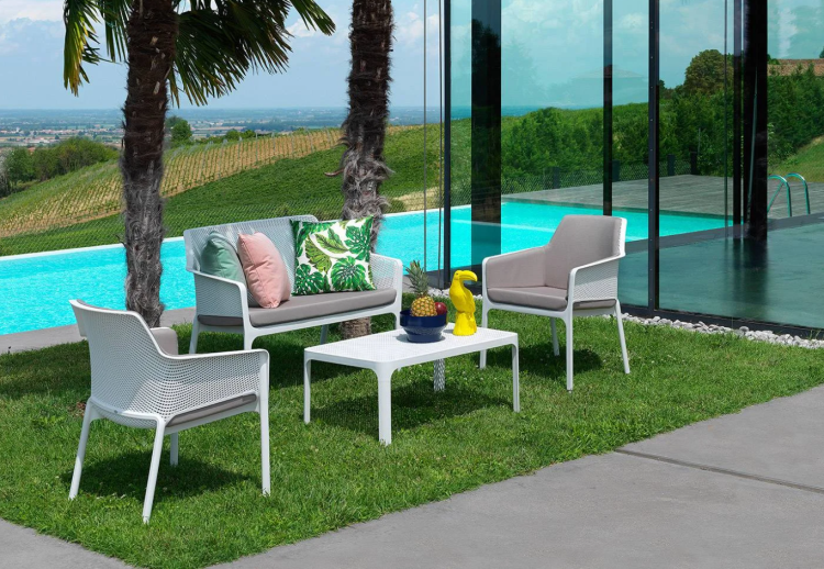 zestaw Net, fotel Net Relax, stolik kawowy Net, meble Nardi, meble ogrodowe, meble tarasowe