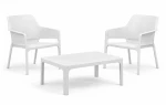 Zestaw stolik kawowy Net + 2 fotele Net Relax bianco - Nardi
