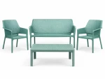 Zestaw stolik kawowy Net + sofa Net Bench i 2 fotele Net Relax salice - Nardi