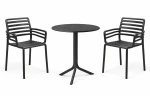 Zestaw stół Spritz + 2 krzesła Doga Arm anthracite - Nardi