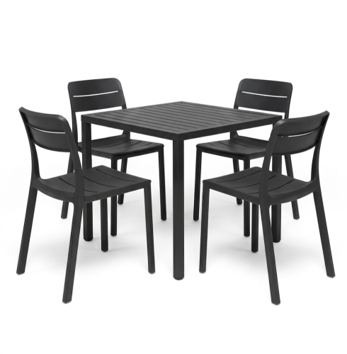 zestaw stół Cube i krzesła Cassia, stół Cube, meble Nardi, meble outdoorowe, meble na taras, zestaw Nardi