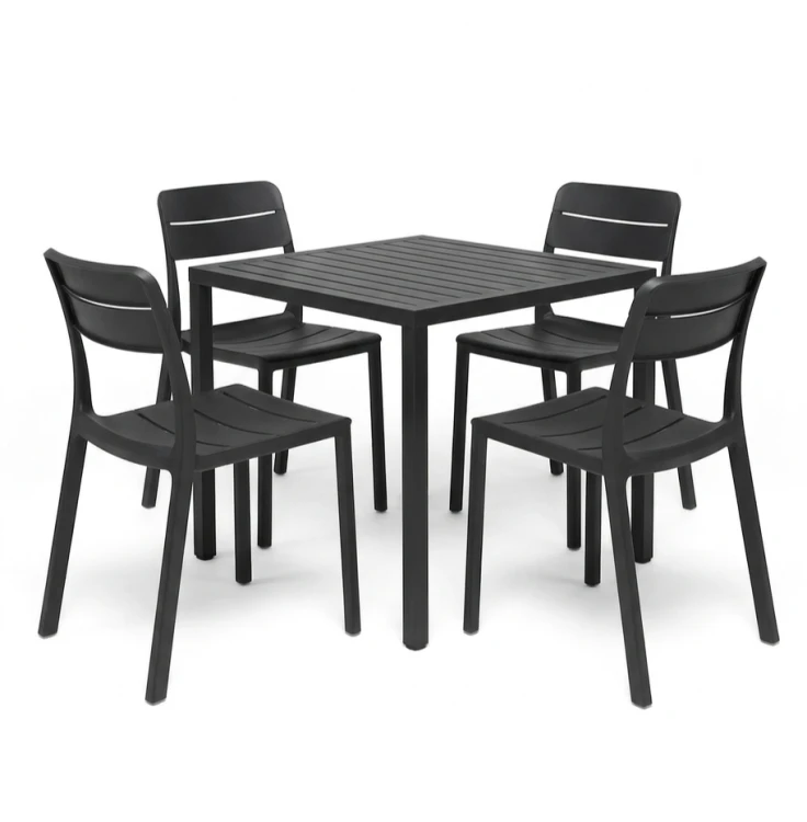 zestaw stół Cube i krzesła Cassia, stół Cube, meble Nardi, meble outdoorowe, meble na taras, zestaw Nardi