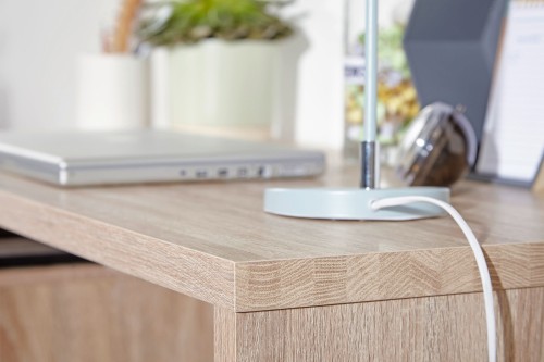 biurko Stella, biurko dąb sonoma, biurko do pokoju nastolatka, minimalistyczny design, niemiecki producent