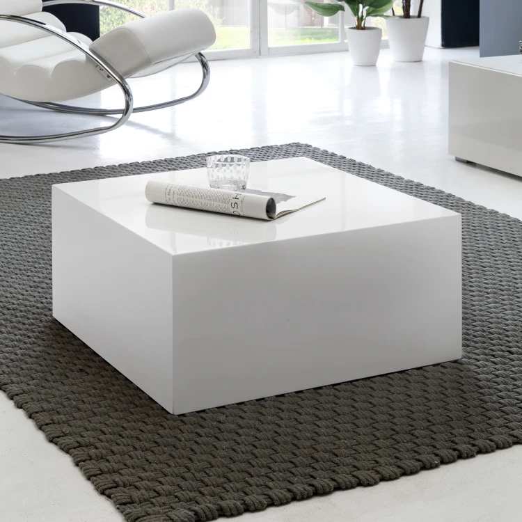 stolik kawowy Box, stolik kawowy Wohnling, stolik kawowy lakierowany, stolik kawowy biały, minimalistyczny design, nowoczesny design