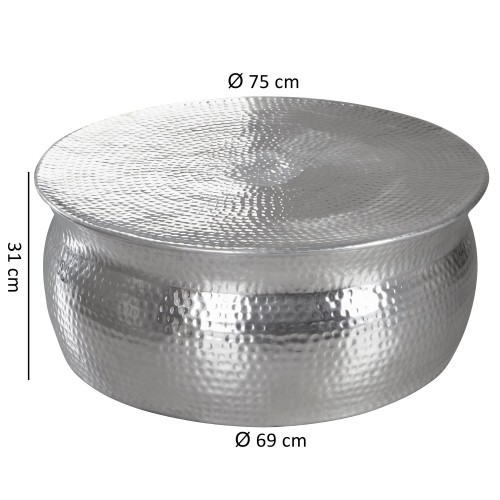 stolik boczny Karam, stolik aluminiowy, stolik pomocniczy, stolik do salonu