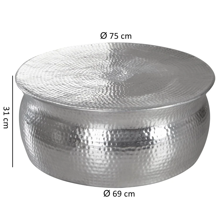 stolik boczny Karam, stolik aluminiowy, stolik pomocniczy, stolik do salonu