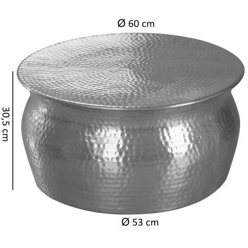 stolik boczny Karam, stolik aluminiowy, stolik pomocniczy, stolik do salonu