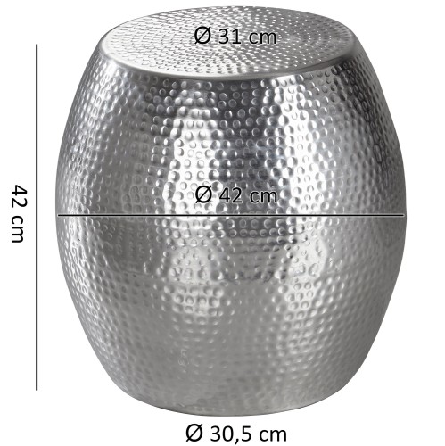 stolik boczny Petra, stolik aluminiowy, stolik pomocniczy, stolik do salonu