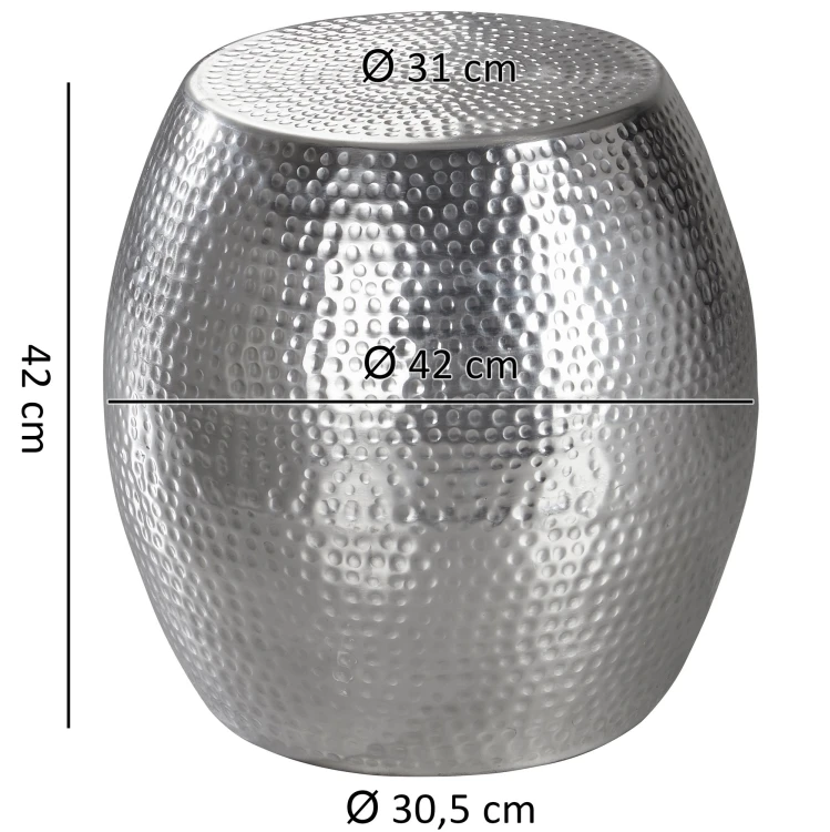 stolik boczny Petra, stolik aluminiowy, stolik pomocniczy, stolik do salonu