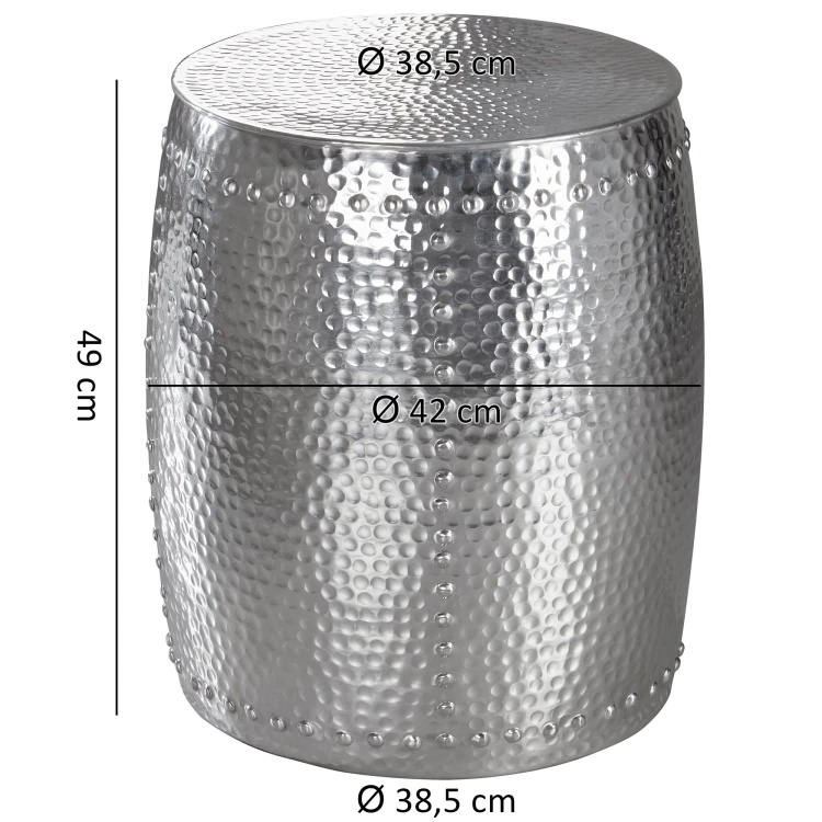 stolik boczny Folto, stolik aluminiowy, stolik pomocniczy, stolik do salonu