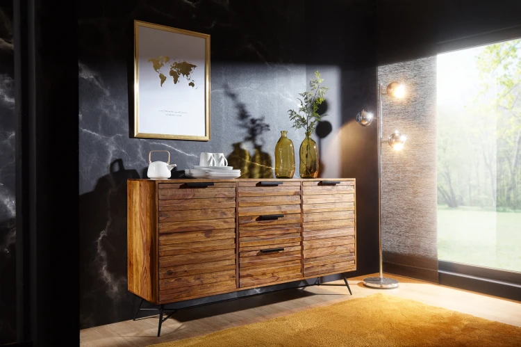 komoda Jungle, komoda Wohnling, komoda z drewna sheesham, komoda drewniana, komoda w stylu industrialnym