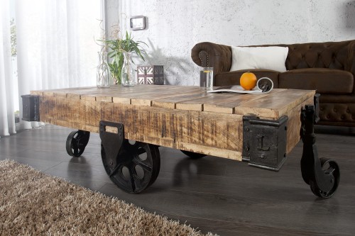 Stolik kawowy Railway 120cm Mango Invicta, oryginalne rozwiązanie, wysoka jakość prezentowanego produktu