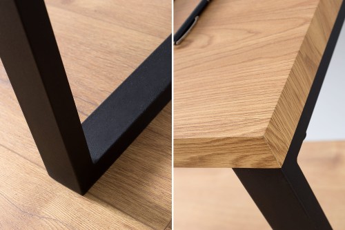 Biurko Sema 120 cm naturalne, blat z płyty MDF i żelazna rama, wysoka jakość prezentowanego modelu, idealny do każdego domu