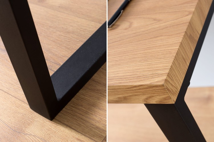 Biurko Sema 120 cm naturalne, blat z płyty MDF i żelazna rama, wysoka jakość prezentowanego modelu, idealny do każdego domu