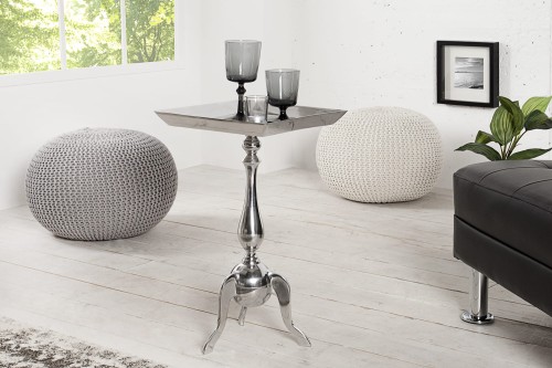Stolik kawowy Lord 55 cm srebrny, elegancja i niezwykła klasa, produkt o wysokiej jakości