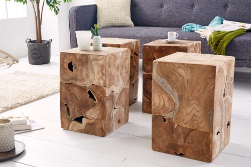 Stolik kawowy Quare 30 cm Teak, oryginalny stolik kawowy, ciekawy model, wysoka jakość, niemiecki producent